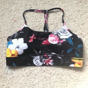 Zyia Dark Floral Mesh Bra size Medium